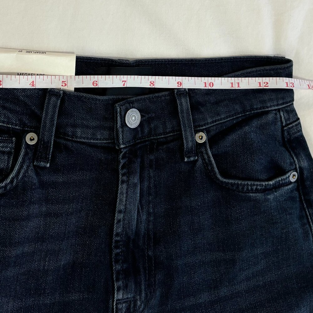 NWT 7 for all mankind Women's Megaflare High-Rise Dark Wash Denim Jeans, Size 27 - Picture 6 of 12